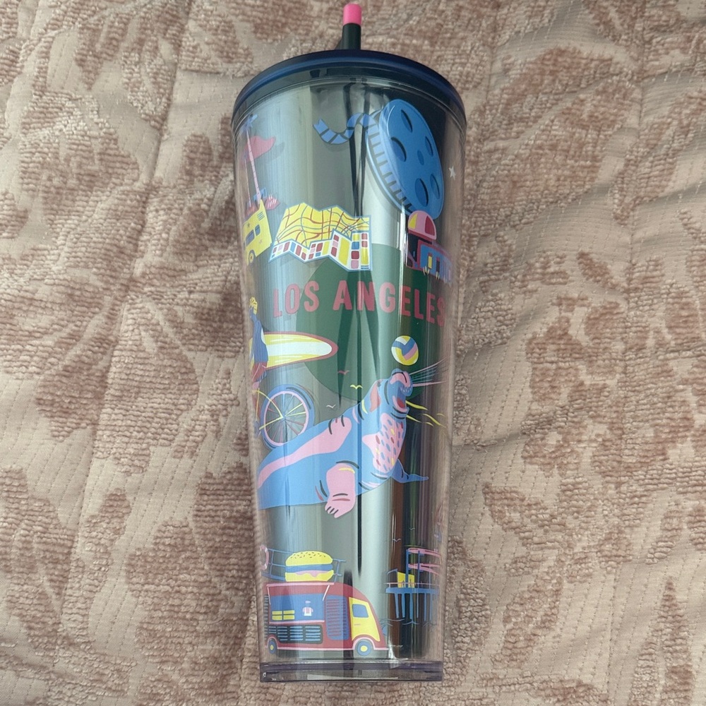 Starbucks Discovery Series Los Angeles Themed Tumbler with Straw
